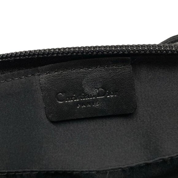 Auth DIOR/ChristianDior Trotteur - Black Gray Jacquard Leather Handbag - Picture 14 of 16